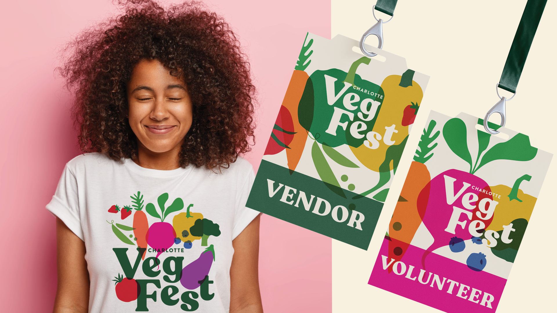 Charlotte VegFest Merch Tshirt and Namebadge